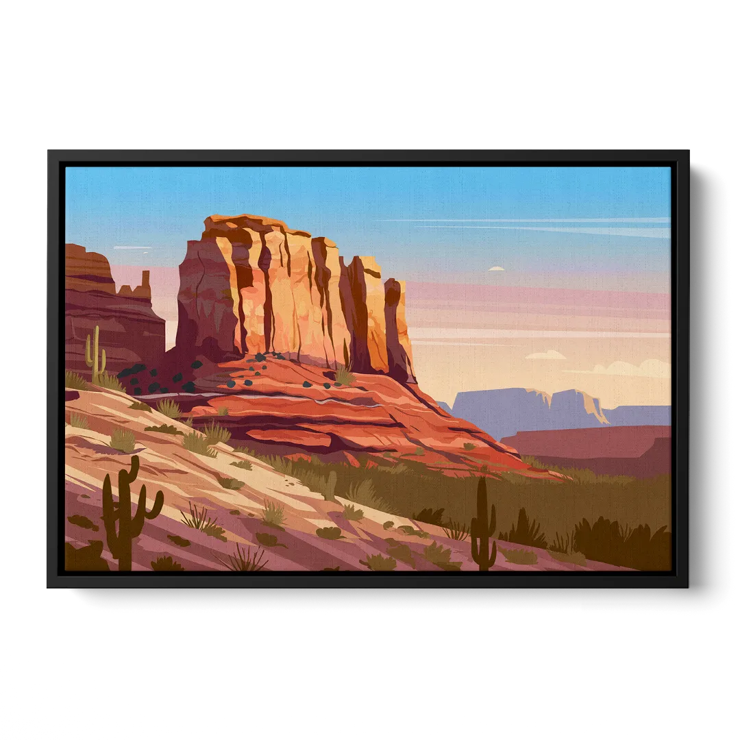 Sedona Majestic Rock Formations - Black Frame Canvas