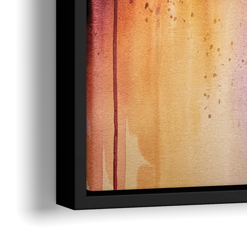 Oakland Skyline Sunset - Close-Up Black Frame Canvas