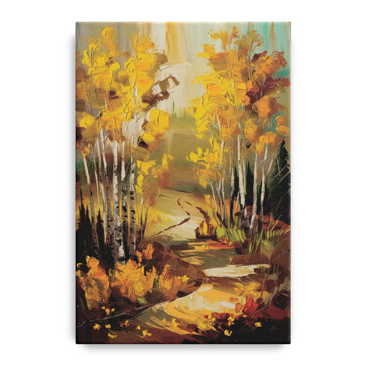 Aspen Trail Through the Trees - Canvas Wall Art
