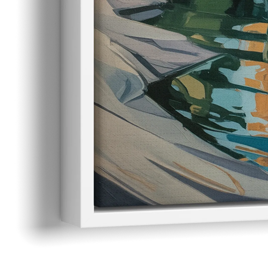 Lake Ontario Reflections - Close-Up White Frame Canvas