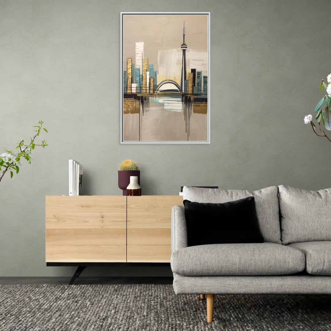 Ontario Urban Charm - Living Room White Frame Canvas