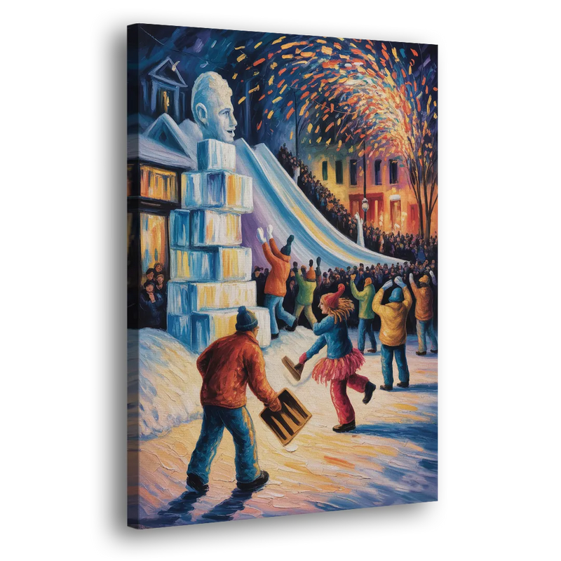 Quebec Winter Carnival - Canvas Print Art Sides