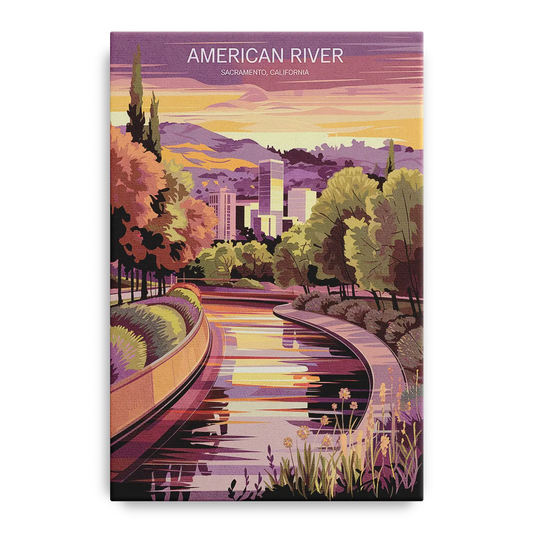 Sacramento American River Scene - Canvas Wall Art