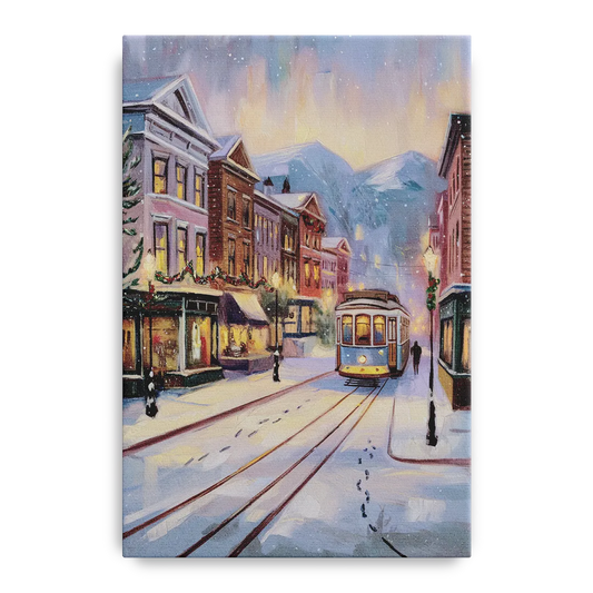 Salt Lake City Winter Scene - Canvas Wall Art