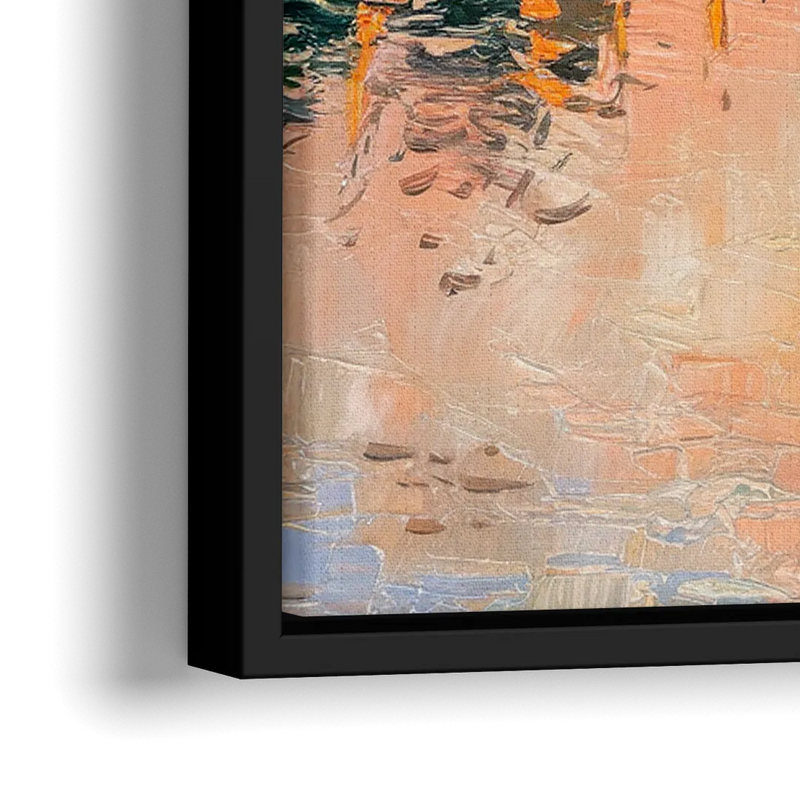 Jacksonville Riverside Scenery - Close-Up Black Frame Canvas