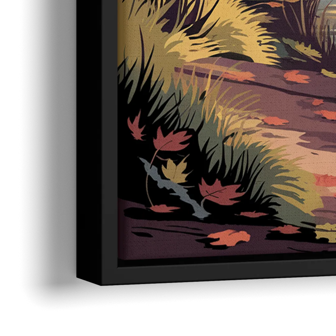 Ontario Autumn Colors - Close-Up Black Frame Canvas