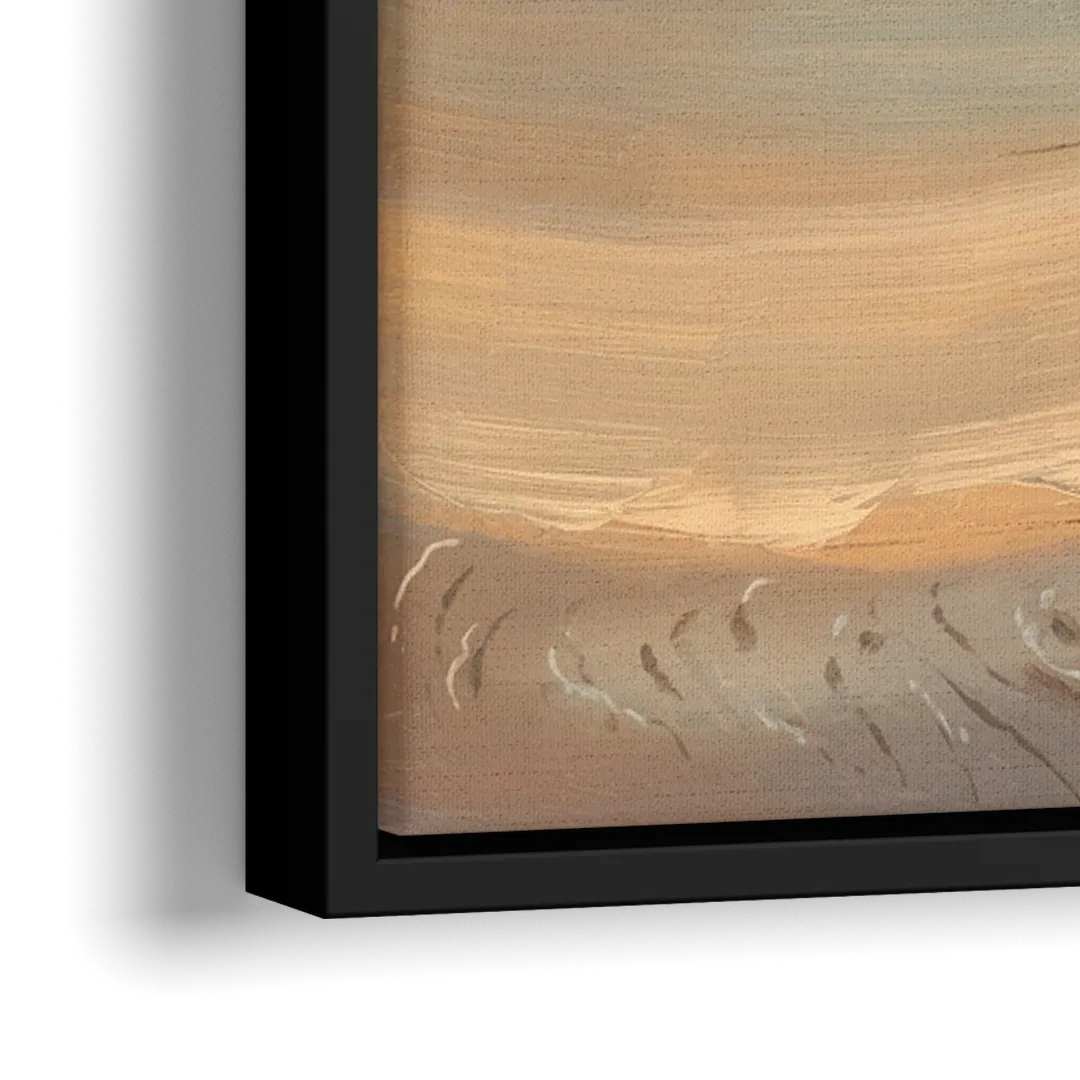 Cape May Waves and Dunes - Close-Up Black Frame Canvas