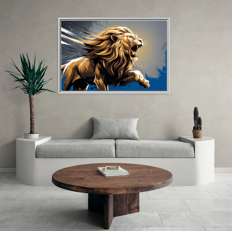 Detroit Lions Pride - Living Room White Frame Canvas