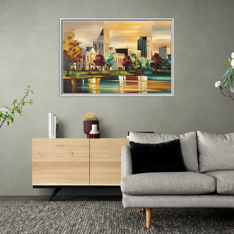 Huntsville Historic Downtown - Living Room White Frame Canvas