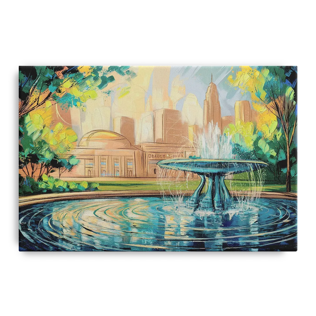 Kansas City Fountains And Parks - Canvas Wall Art