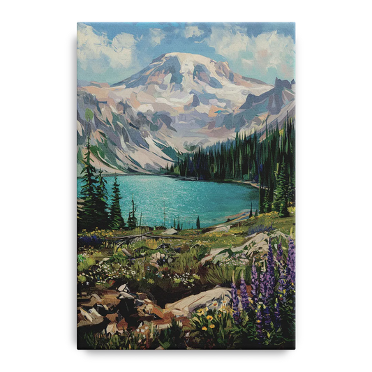 Washington State Mountain View - Canvas Wall Art