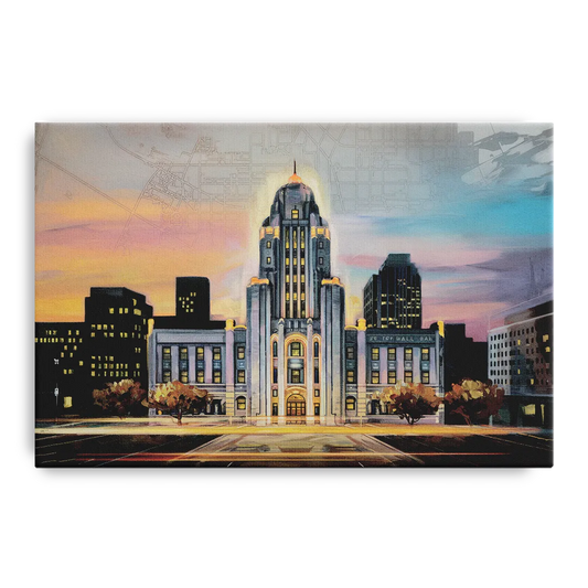 Buffalo City Hall Iconic View - Canvas Wall Art