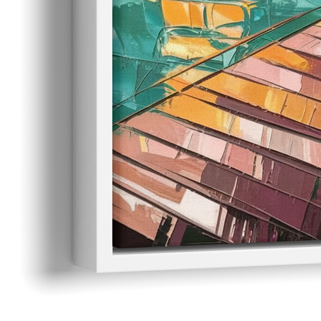 Miami Sunrise Over Water - Close-Up White Frame Canvas