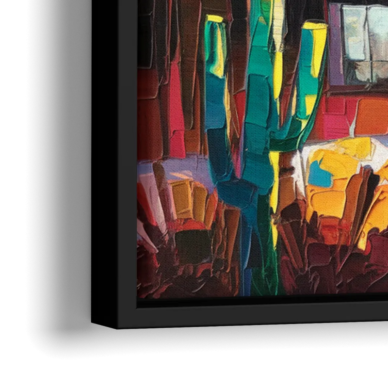 Bisbee Arizona Charm - Close-Up Black Frame Canvas