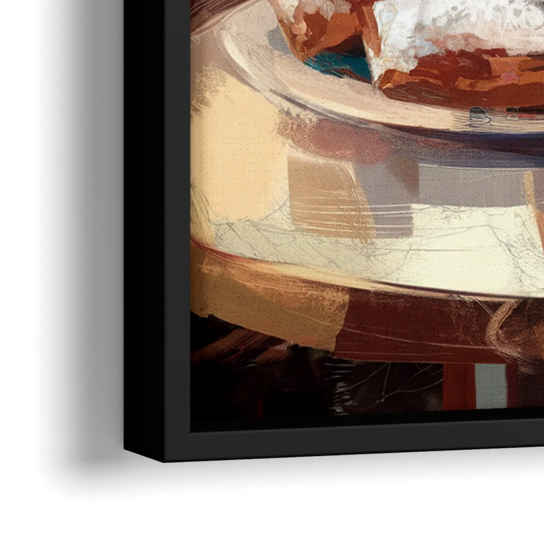 New Orleans Beignets and Coffee - Close-Up Black Frame Canvas