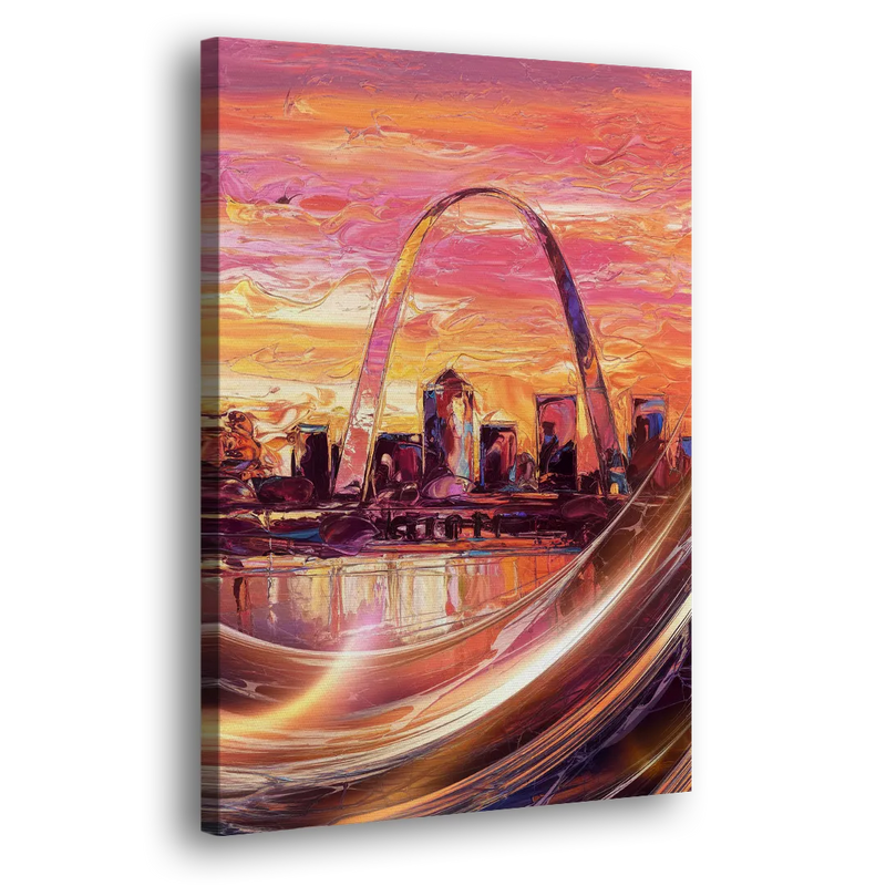 St. Louis Skyline at Sunset - Canvas Print Art Sides