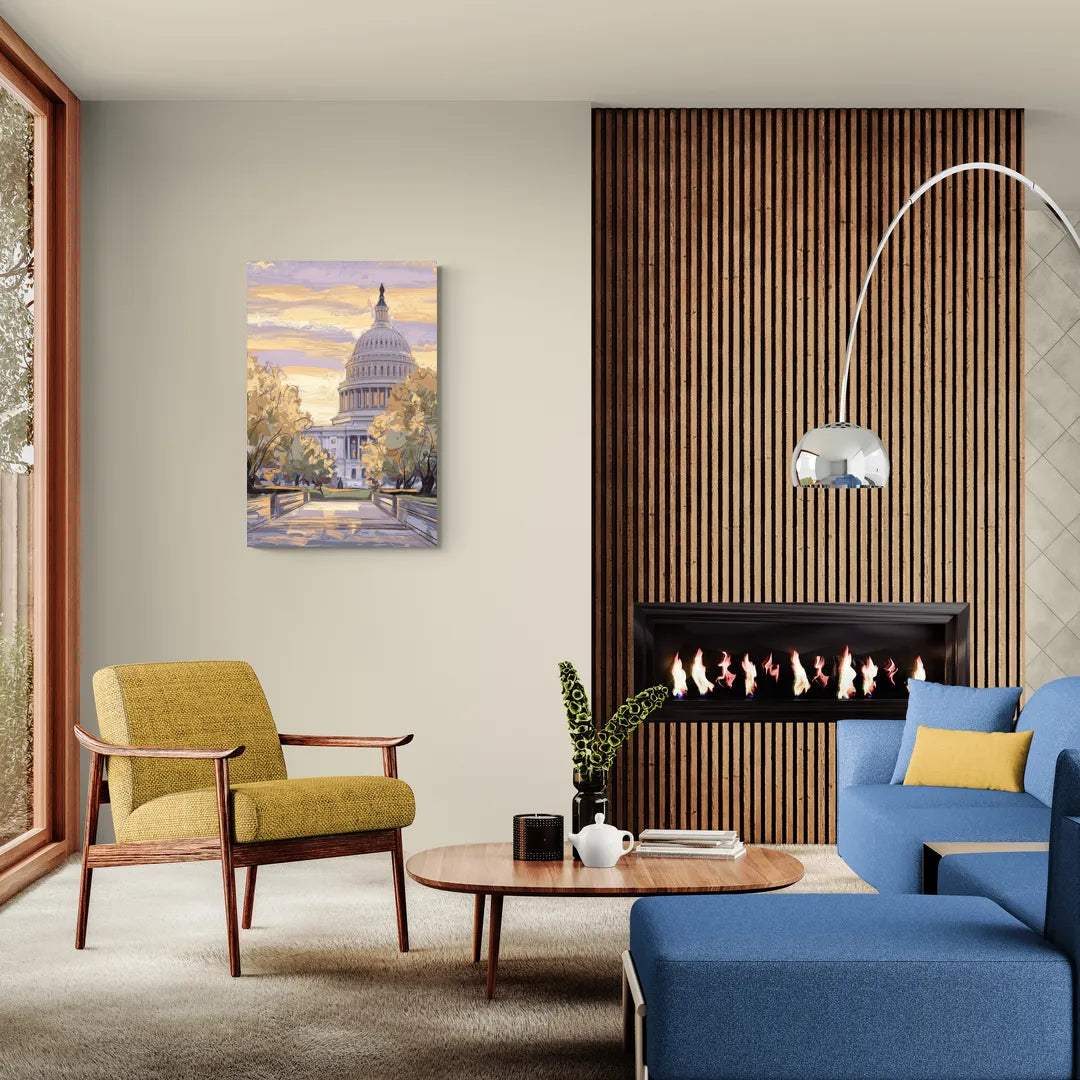 Lincoln Capitol Building - Canvas Wall Art Living Room