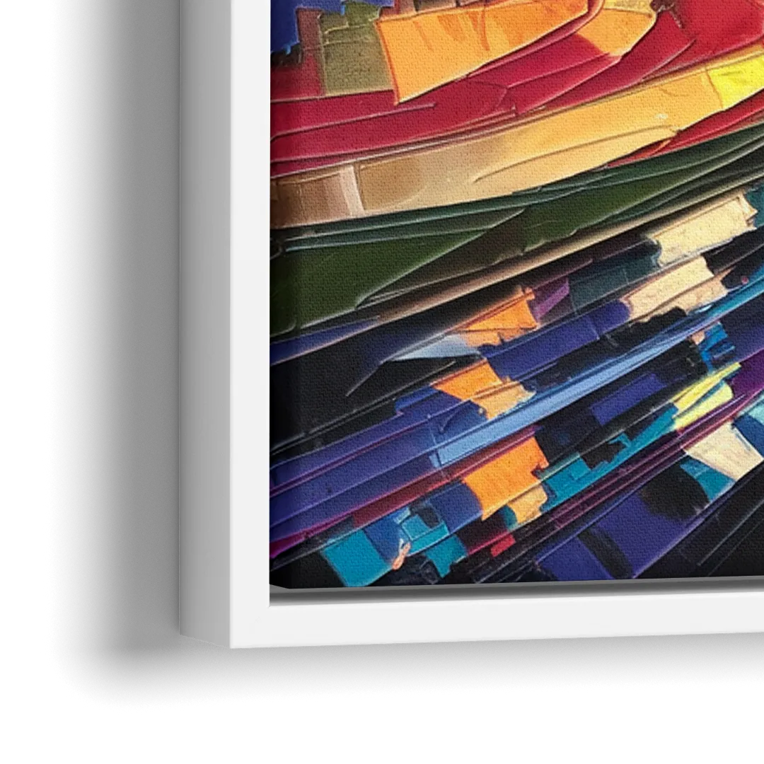 Greenville Vibrant Cityscape - Close-Up White Frame Canvas