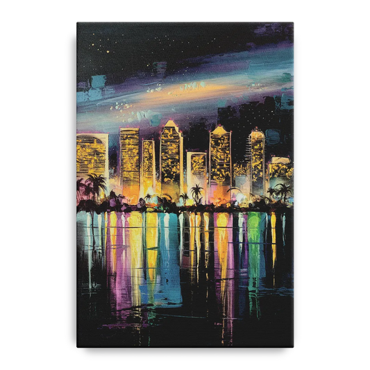 San Diego City Lights - Canvas Wall Art