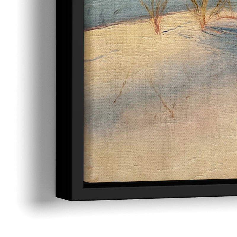 Myrtle Beach Sand Dunes Serenity - Close-Up Black Frame Canvas