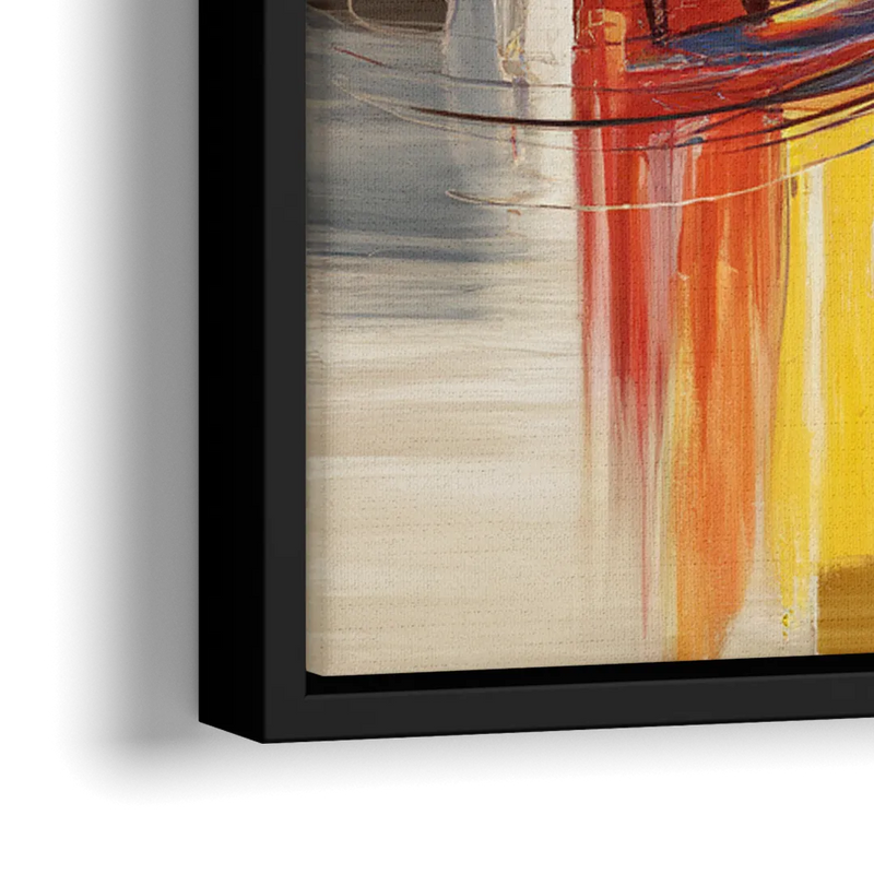 Nashville Skyline at Sunset - Close-Up Black Frame Canvas