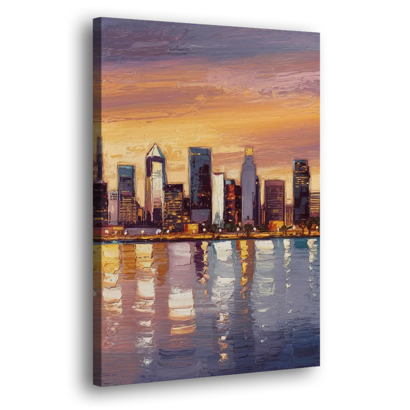San Diego Downtown Skyline - Canvas Print Art Sides