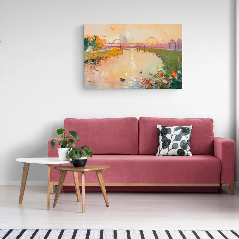 Jacksonville Riverside Scenery - Canvas Wall Art Living Room