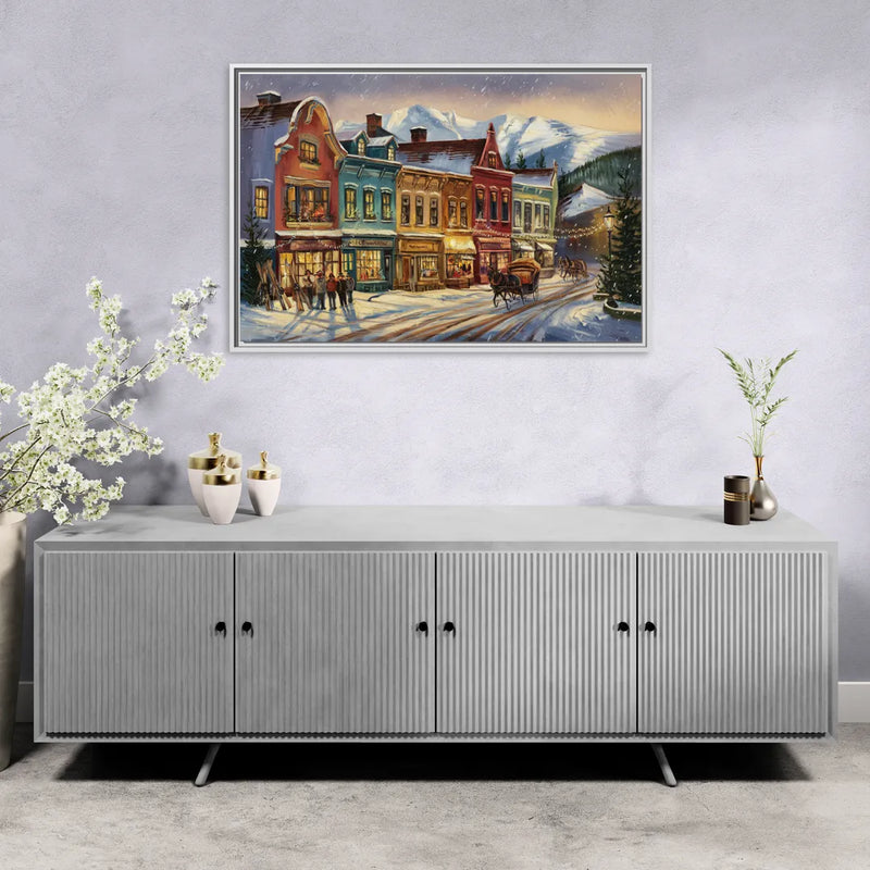 Breckenridge Historic Downtown - Living Room White Frame Canvas