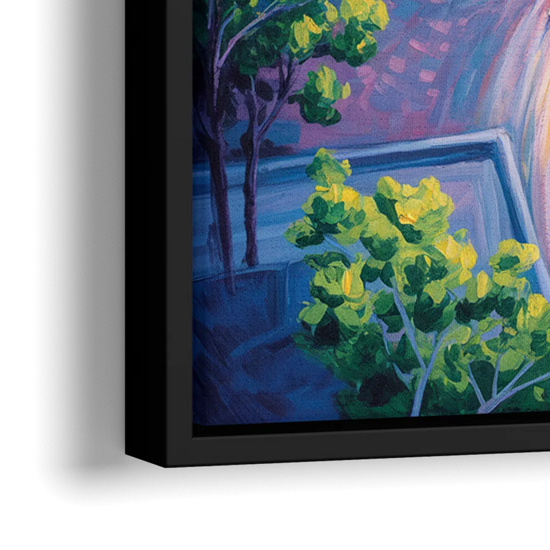 Quebec City Tower View - Close-Up Black Frame Canvas