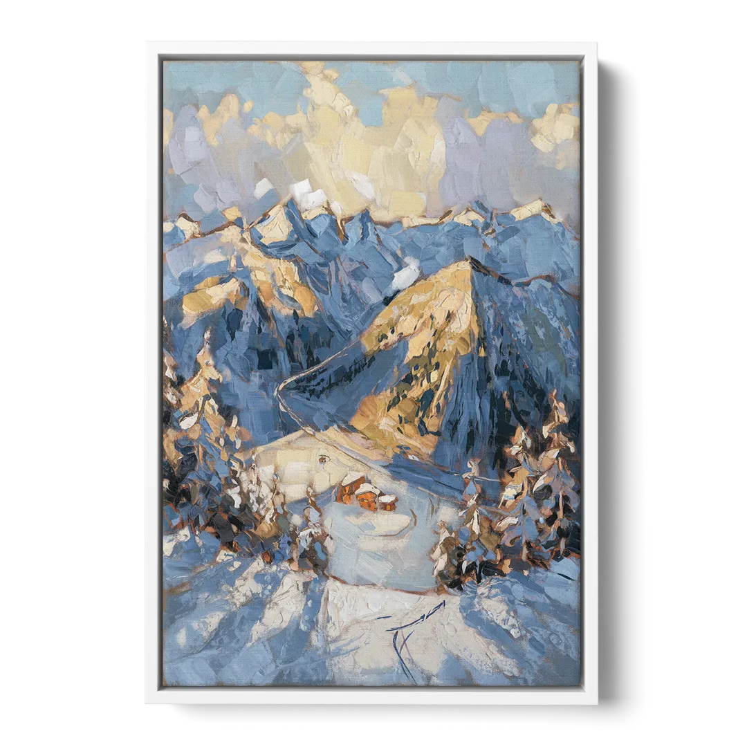Park City Mountain Views - White Frame Canvas