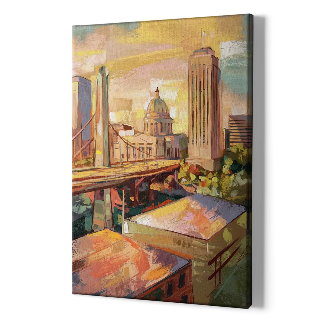 Oklahoma City Historic Landmarks - Canvas Print Art Sides