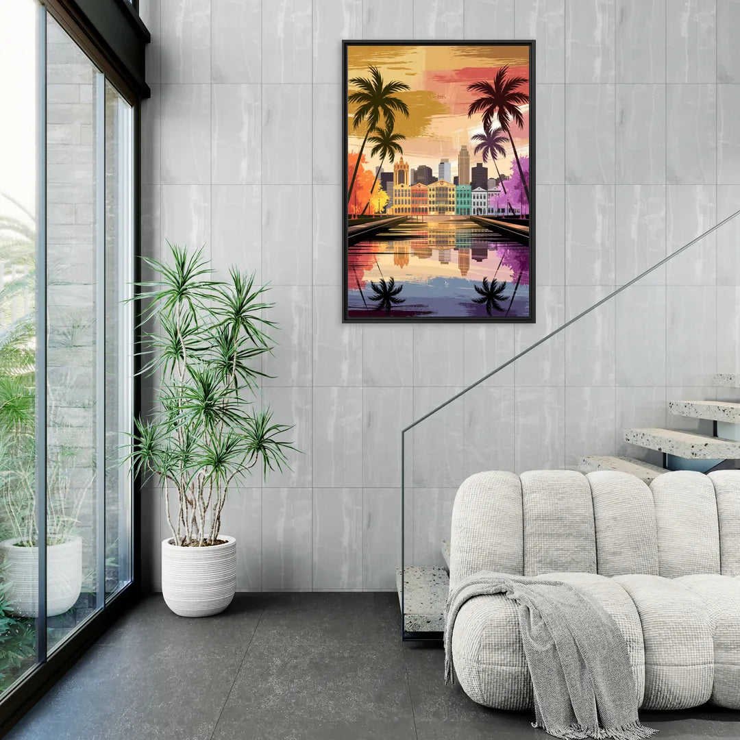Tampa Historic Ybor City - Living Room Black Frame Canvas