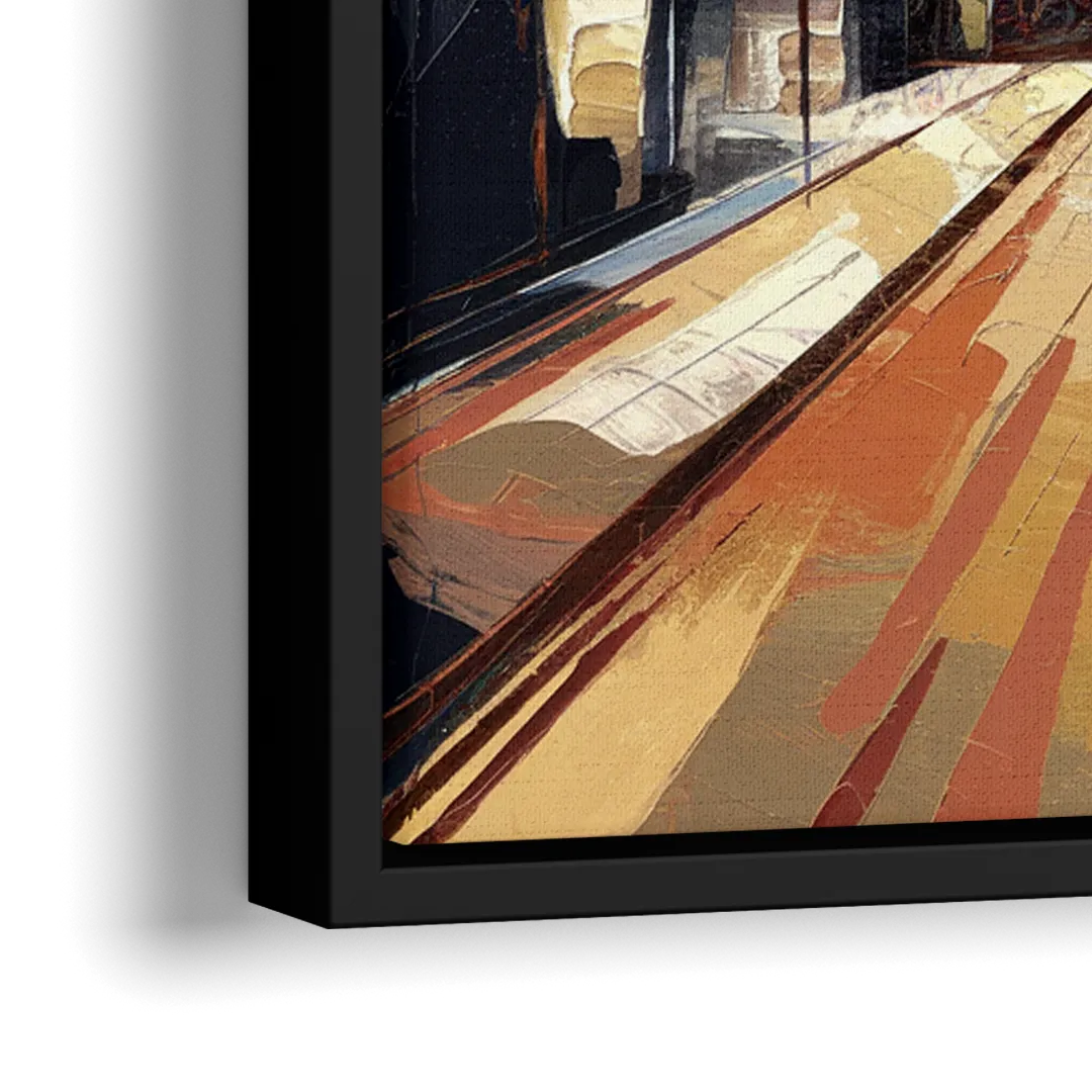 Philadelphia Market Street - Close-Up Black Frame Canvas