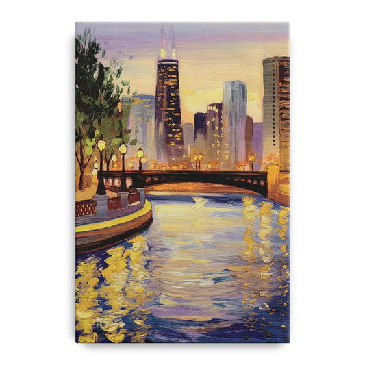Chicago Riverwalk Charm - Canvas Wall Art
