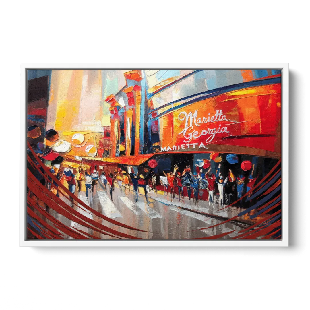 Marietta Braves Fan Tribute - White Frame Canvas