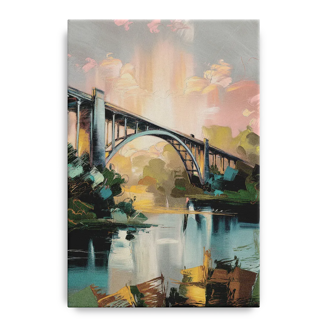 Augusta Iconic Bridge View - Canvas Wall Art