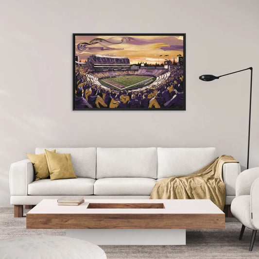Washington Huskies Spirit - Living Room Black Frame Canvas