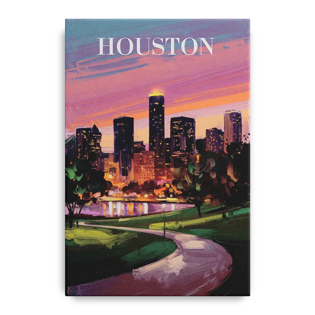 Houston Downtown Vibes - Canvas Wall Art