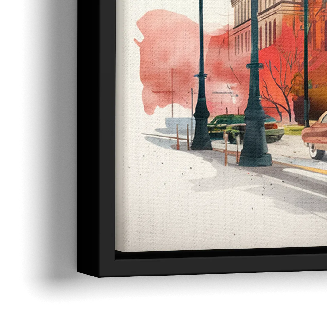 Buffalo Historic Downtown - Close-Up Black Frame Canvas