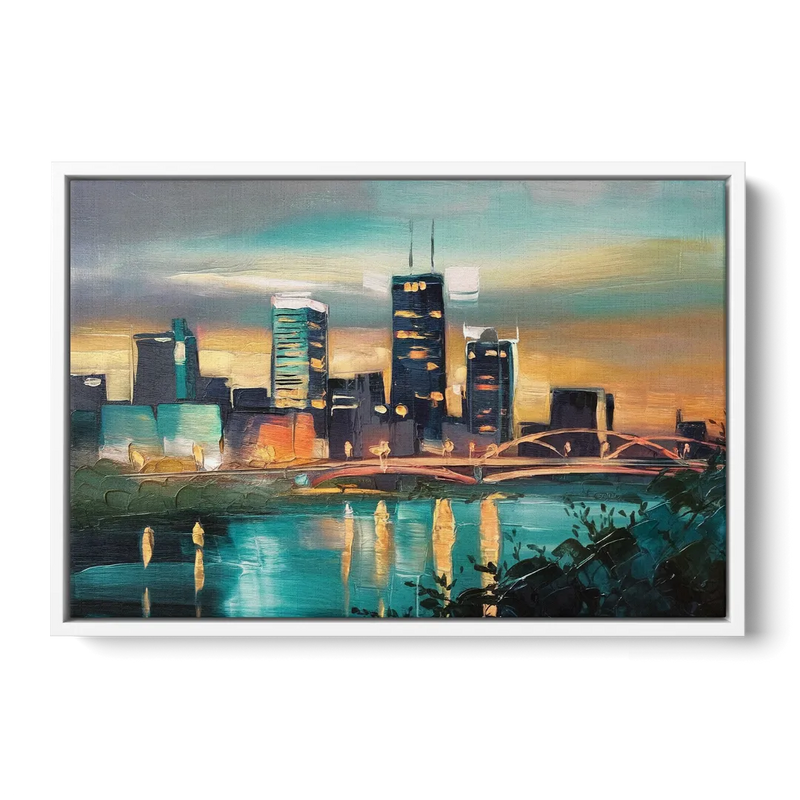 Des Moines Urban Charm - White Frame Canvas