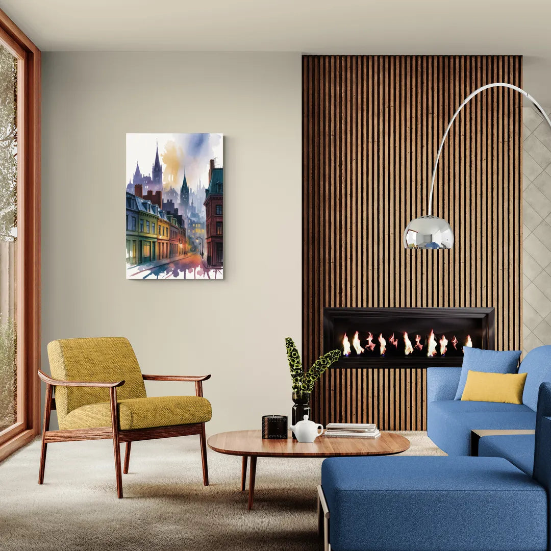 Qubec City by Night - Canvas Wall Art Living Room