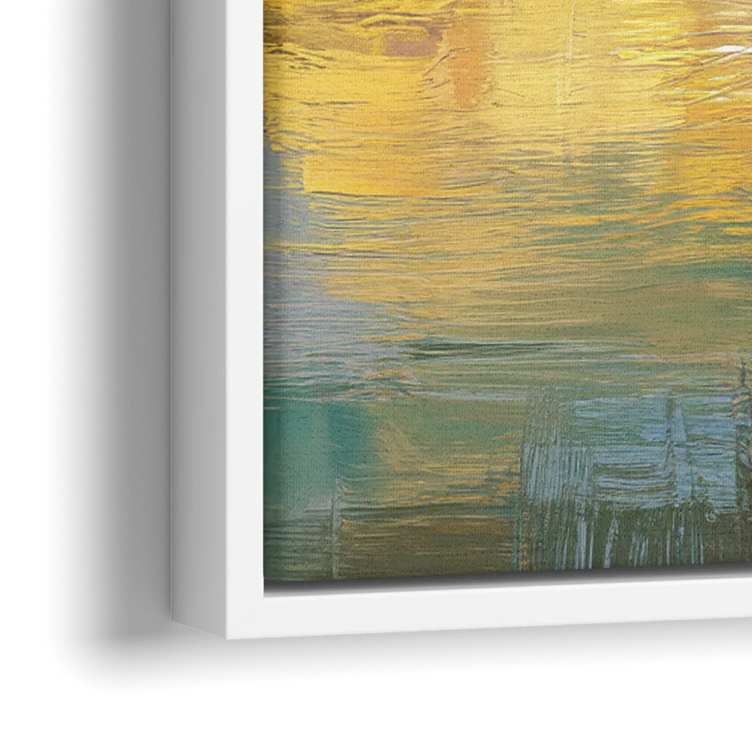 Louisville Ohio River View - Close-Up White Frame Canvas