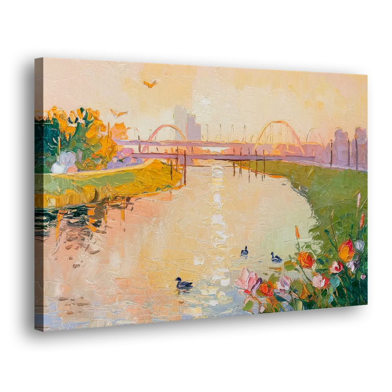 Jacksonville Riverside Scenery - Canvas Print Art Sides