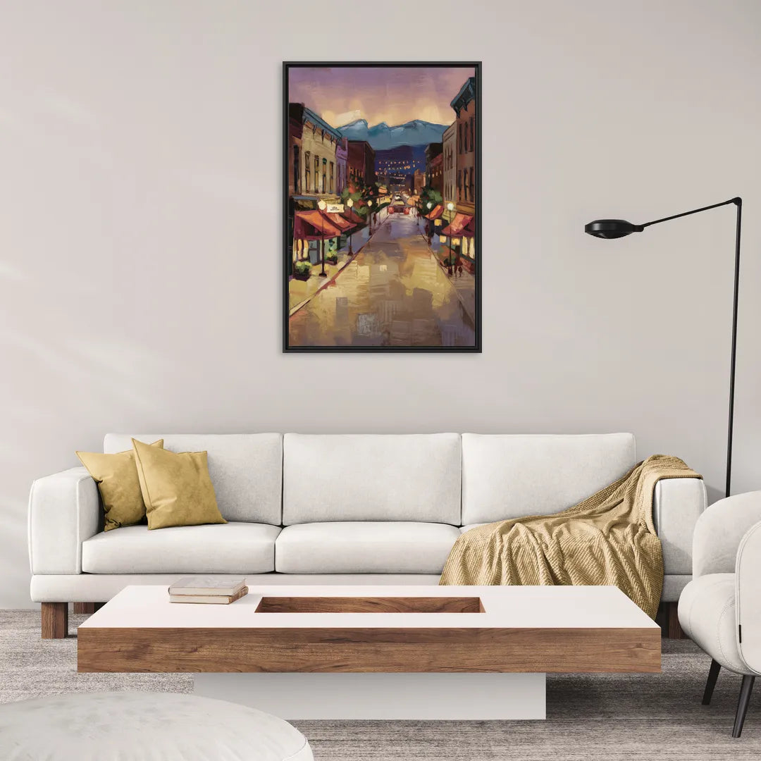Park City Historic Main Street - Living Room Black Frame Canvas