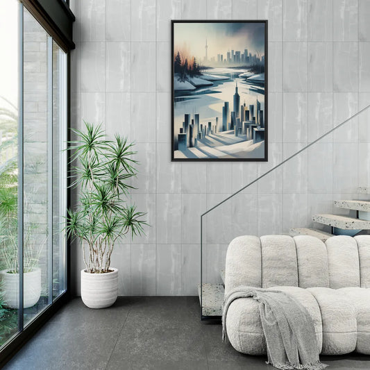 Toronto Winter Wonderland - Living Room Black Frame Canvas