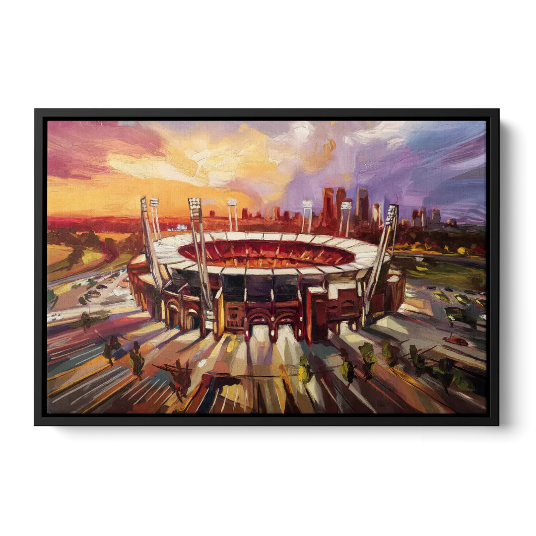 Kansas City Chiefs Stadium - Black Frame Canvas