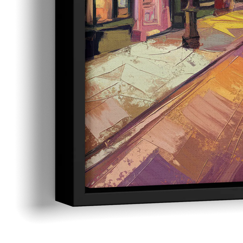 Burlington Historic Downtown - Close-Up Black Frame Canvas