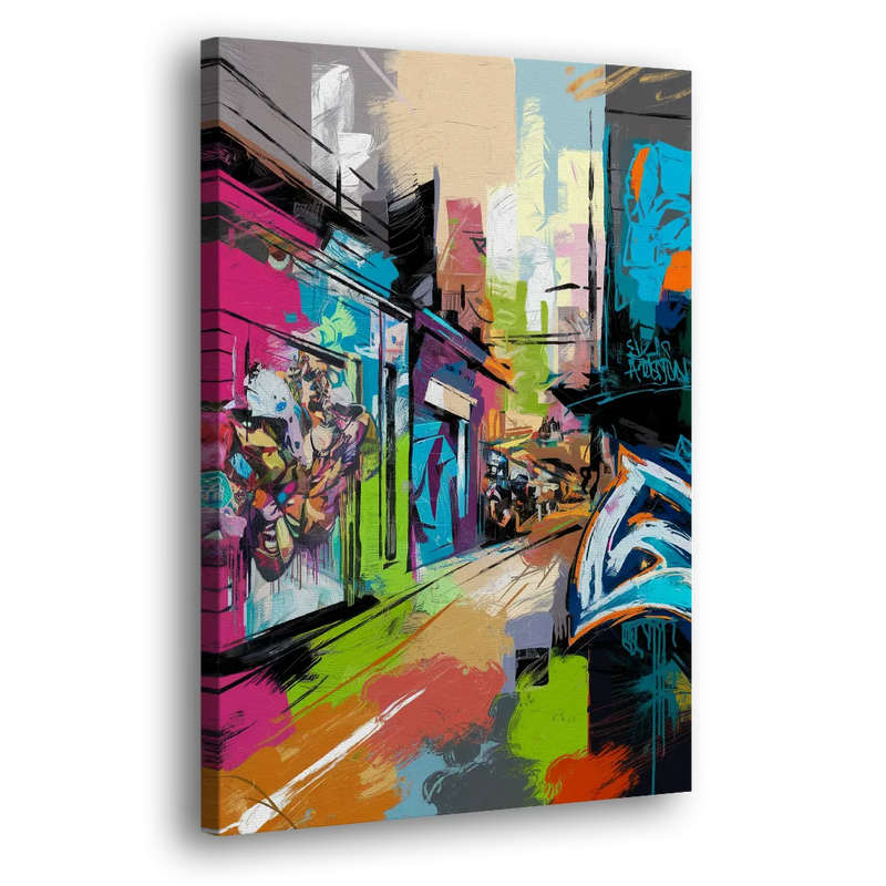 Houston Graffiti Streets - Canvas Print Art Sides