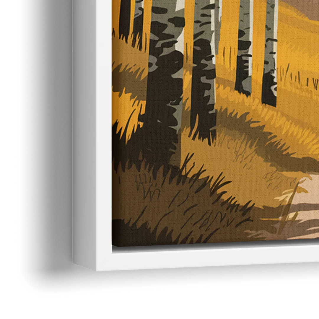 Aspen Rustic Charm - Close-Up White Frame Canvas