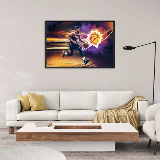 Phoenix Suns Basketball Spirit - Living Room Black Frame Canvas
